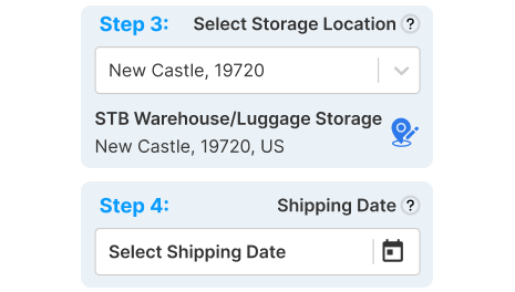Storage Location and Shipping Date Storage Location and Shipping Date